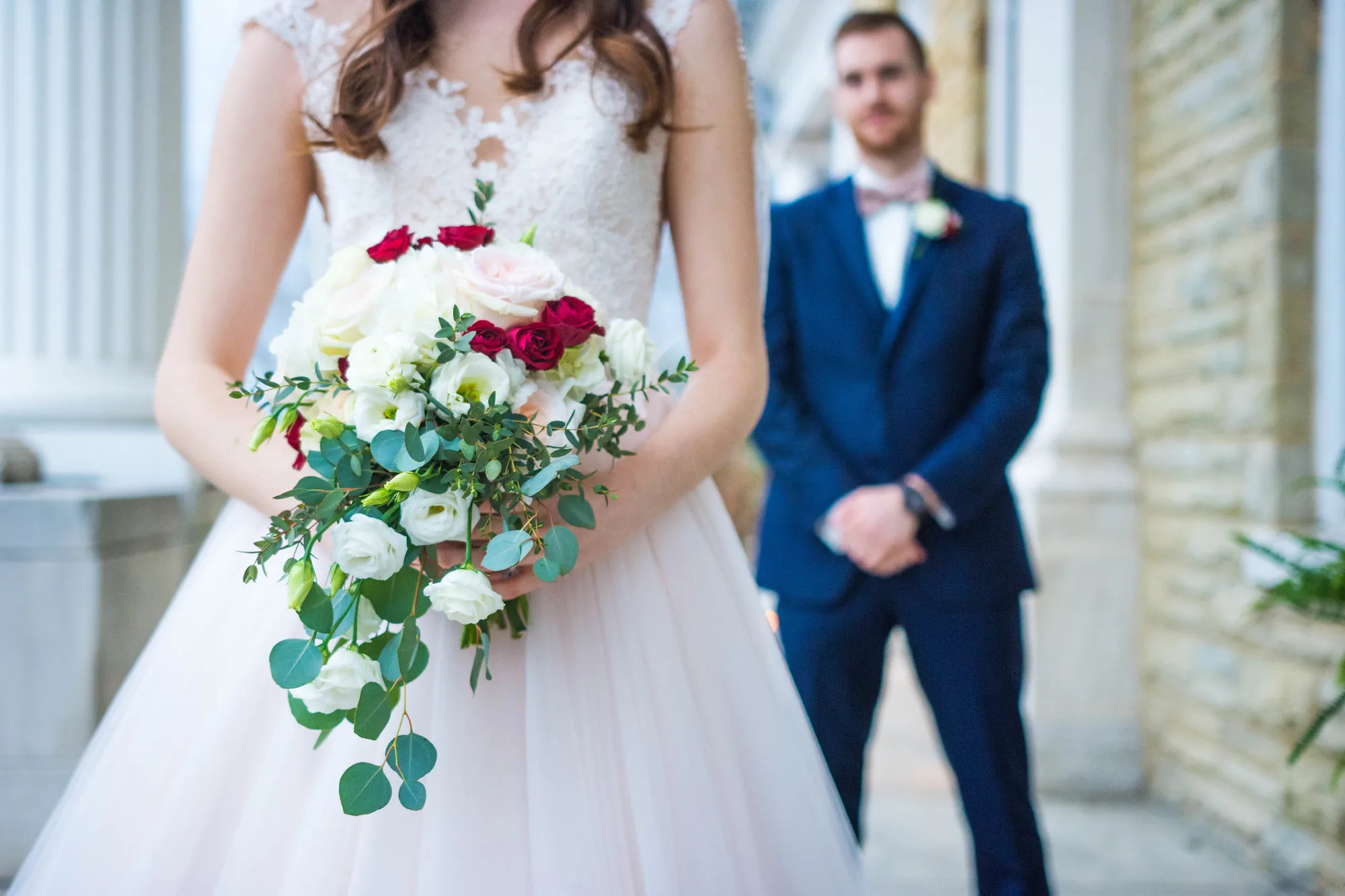Quiet moment between the newlyweds