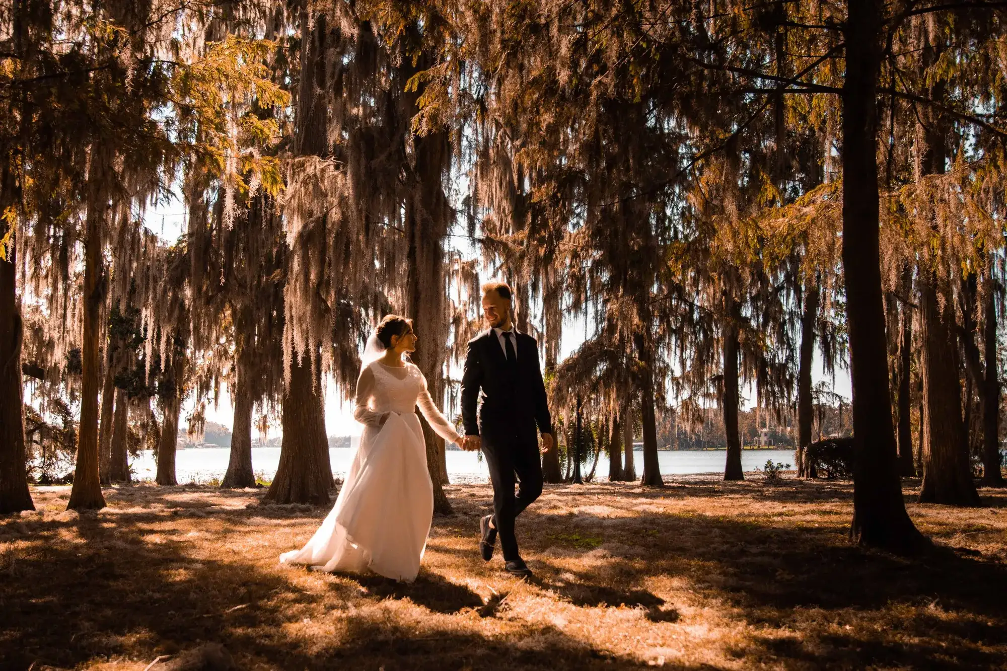 Celebratory embrace, engagement session